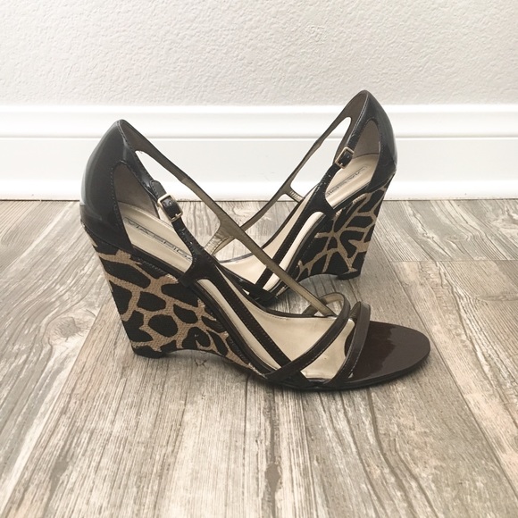 Via Spiga Shoes - Via Spiga Brown Strappy Print Wedge